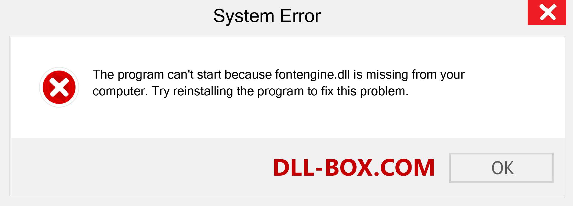  fontengine.dll file is missing?. Download for Windows 7, 8, 10 - Fix  fontengine dll Missing Error on Windows, photos, images