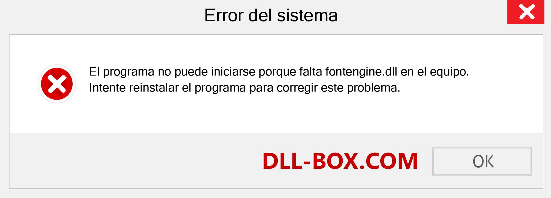 ¿Falta el archivo fontengine.dll ?. Descargar para Windows 7, 8, 10 - Corregir fontengine dll Missing Error en Windows, fotos, imágenes